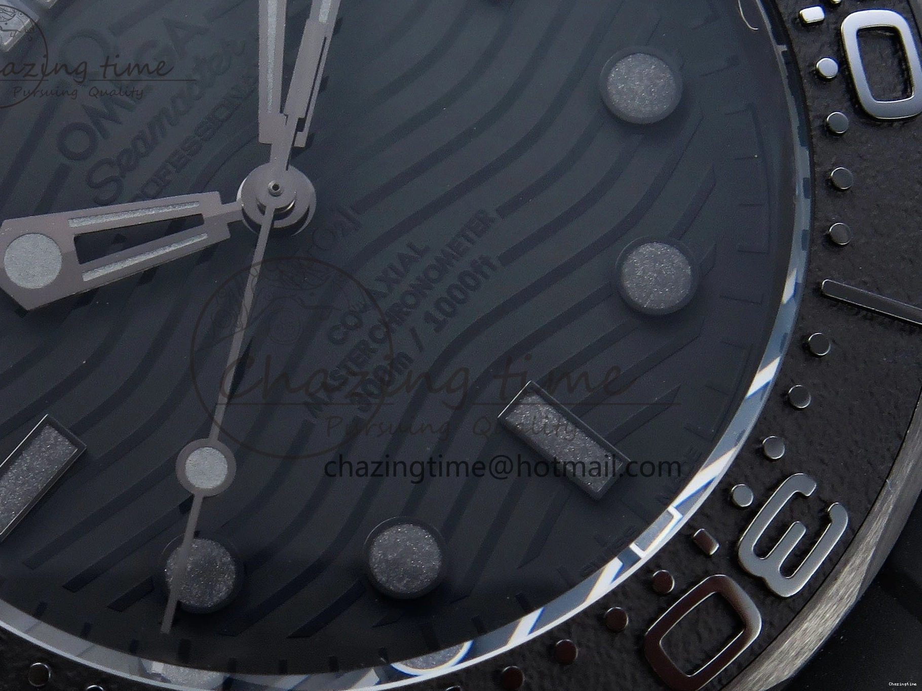 0405 Seamaster 300m 43.5mm Black Ceramic S+F 1:1 Best Edition Black Dial on Black Rubber Strap A WrinkleFree 7731